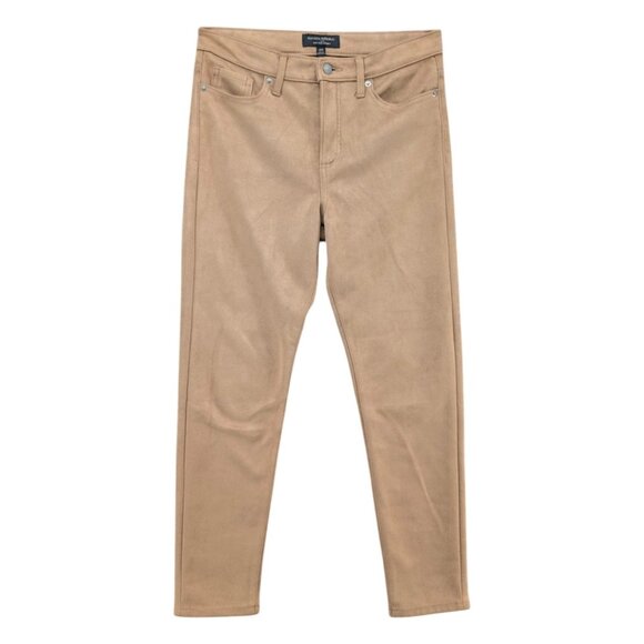 Banana Republic Faux Suede Pants Womens Tan Microfiber 5 Pocket Stretch Size 6 - Picture 1 of 10